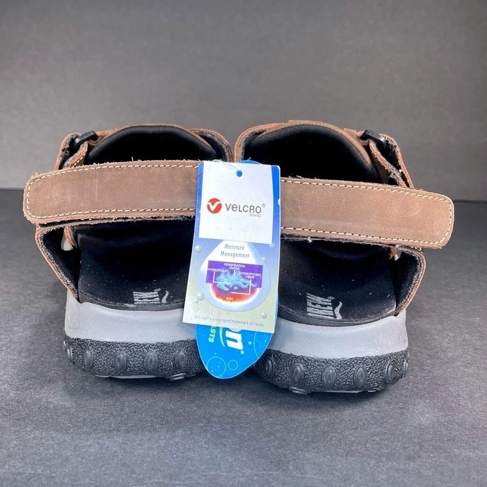 NEW DREW Brown Nubuck Leather Mason Sandals Two Way Strap Men's‎ 9.5, 4W
